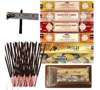 Pack Sorpresa de Inciensos Premium SATYA Nag Champa Calidad Extra | Varillas de Incienso Artesanal | Yoga, Meditación, Misa, Iglesia, Limpieza Energética, Reiki, Aromaterapia + Bolsa Anti Humedad