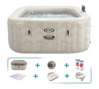 Pack spa hinchable intex chevron deluxe 4 personas con 6 accesorios