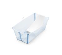Stokke Flexi Bath (Ocean Blue) con Soporte para recién nacido - Duradera y fácil de guardar - Práctica para usar en casa o de viaje - Para bebés 0 a 48 meses