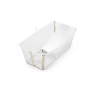 Stokke Flexi Bath (Sandy Beige) con Soporte para recién nacido - Duradera y fácil de guardar - Práctica para usar en casa o de viaje - Para bebés 0 a 48 meses