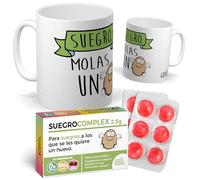 Pack Suegro Mola un Huevo + Caramelos SUEGROCOMPLEX | Regalo Original y Divertido para Suegros | Detalle Especial para Cumpleaños, Día del Padre Político y Navidad
