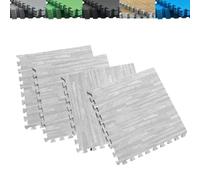 Pack Suelo Tatami - Esterilla Gimnasio Puzzle | Protege, Acolcha, Aísla y Decora | para Casa, Fitness o Piscina | Goma Eva Suave y Antideslizante | Libre de BPA | 12 Gris parquet