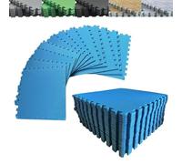Pack Suelo Tatami - Esterilla Gimnasio Puzzle | Protege, Acolcha, Aísla y Decora | para Casa, Fitness o Piscina | Goma Eva Suave y Antideslizante | Libre de BPA | 44 Piezas Azul
