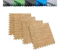 Pack Suelo Tatami - Esterilla Gimnasio Puzzle | Protege, Acolcha, Aísla y Decora | para Casa, Fitness o Piscina | Goma Eva Suave y Antideslizante | Libre de BPA | 12 Imitación Parquet