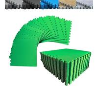 Pack Suelo Tatami - Esterilla Gimnasio Puzzle | Protege, Acolcha, Aísla y Decora | para Casa, Fitness o Piscina | Goma Eva Suave y Antideslizante | Libre de BPA | 16 Piezas Verde