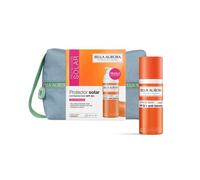 Bella Aurora Pack Protector Solar Antimanchas SPF 50+ Piel Normal-Seca | Fotoprotección Facial UVA UVB IR HEV | Ayuda a Reducir Manchas | Acabado Invisible | Neceser de Regalo | 50 ml