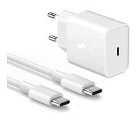 Pack Super Fast Charger + Cable para Samsung Galaxy S20 FE LTE Fast Charger, 25 W, ultra potente y rápido, nueva generación con cable doble tipo C, potencia 25 W