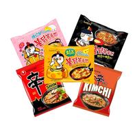 Pack Surtido de Ramen Coreano Original 5 Unidades + 3 Palillos | Sabores Picantes y Cremosos | Sopa Instantánea Asiática | Ramen Premium para Regalo o Degustación