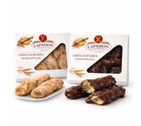 Pack Surtido Rizos de Hojaldre LaPasion | Lazos Jugosos con Azúcar + Chocolate Bombón | 2 x 550g (25 uds aprox.) | Dulces Tradicionales Españoles | Repostería Artesana para Café y Merienda