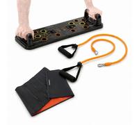 Pack Tabla Flexiones Push-up InnovaGoods con Bandas Resistencia y Faja Deportiva Sauna