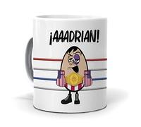 Pack taza divertida Rocky + caramelos HuevoMolón regalo original | Taza de desayuno con huevos boxeadores, regalo friki para cumpleaños, amigos y fans del cine
