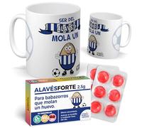 Pack Taza Ser del Alavés mola un huevo + Caramelos AlavésForte | Regalo divertido fútbol para aficionados babazorros | Detalle original para hinchas del Deportivo Alavés