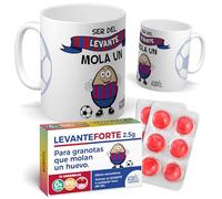 Pack Taza y Caramelos | Ser del levante Mola un Huevo + caramelos LevanteForte | Regalo para Fanático del Levante | Idea de Regalo para Papá | Regalo Futbolero | Taza Cerámica Desayuno