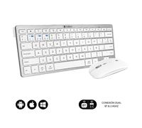 Teclado y Ratón Inalámbrico Subblim OCO010 Combo Multidispositivo Compacto/ Plata