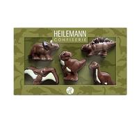 Pack temático de figuras de chocolate Heilemann, pack de regalo de chocolate con leche fino, 100 g (Dinosaurios)