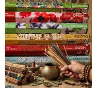 Pack Temático: Viaje Aromático del Hippie - 120 Varillas Incienso Aromas Bohemios (Opium, Cannabis, Patchouli, Antistress, Egipto y Oudh) - Ritual para el Bienestar y la Salud Mental