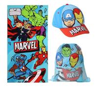 Pack Toalla, Saco y Gorra niños Avengers para Playa y Piscina - Pack Toalla, Saco y Gorra niños con diseño Infantil