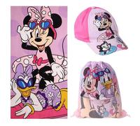 Pack Toalla, Saco y Gorra niños Minnie para Playa y Piscina - Pack Toalla, Saco y Gorra niños con diseño Infantil