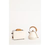 CREATE/PACK TOAST RETRO + KETTLE RETRO M/Tostadora de pan blanco roto con hervidor de agua blanco roto/Hervidor de 1 L
