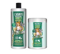 Pack Tratamiento Rapunzel, Dona Flora Cosméticos, Champú y Mascarilla de Biotina, Vitaminas y Castaña de Indias. Para todo tipo de Cabellos. Tratamiento de Crecimiento y Anti- Caída. 1000ml