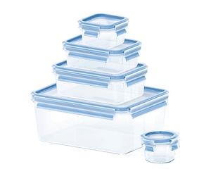 Pack Tupper - Tefal Clip&Close 5 recipientes , 0.15 L-3.7 L, Plástico, Transp