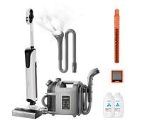 Pack: UWANT Aspiradora para sólidos y líquidos D700 × Limpiador a vapor B200 - Blanco - D700 Paquete de 3 meses / B200 Gris / con cepillo de planchar