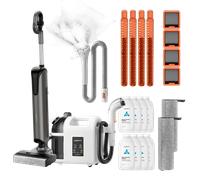 Pack: UWANT Aspiradora para sólidos y líquidos D700 × Limpiador a vapor B200 - Gris - D700 Paquete de 1 año / B200 Blanco / con cepillo de planchar