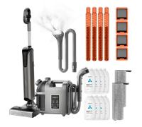 Pack: UWANT Aspiradora para sólidos y líquidos D700 × Limpiador a vapor B200 - Gris - D700 Paquete de 1 año / B200 Gris / con cepillo de planchar