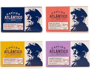 Pack Variado de Conservas de Pescado - Bacalao a la plancha en aceite de oliva con ajo asado, Sardinas sin piel y sin espinas en tomate, Sardinas en tomate, Filete de atún en aceite de oliva - Pack de