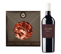 Pack Vino Rioja - Jamón de Bellota 100% Ibérico Maldonado Cortado a Mano 100g + Vino Tinto Izadi Selección 75cl