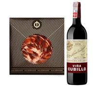 Pack Vino Rioja - Jamón de Bellota 100% Ibérico Maldonado Cortado a Mano 100g + Vino Tinto Viña Cubillo Crianza 75cl