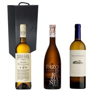 Pack Vinos Blancos Albariños | Pazo de Señorans, Terras Gaudas, Pazo de Rubianes | Caja Regalo Gourmet x3 Botella de Vinos | Mejor Selección ENOVINOS