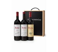 Pack Vinos Bodegas Protos Ribera del Duero - 3 Botellas: Roble, Crianza y Reserva con Caja de Madera - Selección Premium de Ribera del Duero -MYSECRETWINE-