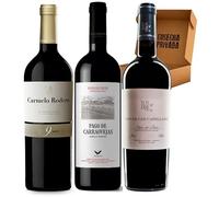 Pack Vinos Ribera del Duero - Envio 24h - Vinos Regalo - C. Rodero 9m, P. Carraovejas, P.Capellanes 5m- Cosecha Privada (3 x Botella 75 cl, 1.03) - Pack 3 bot - 1.03-3 C