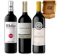 Pack Vinos Ribera del Duero - Envio 24h - Vinos Regalo -F.Resalso, C. Rodero 9m, Melior de Matarromera - Cosecha Privada (3 x Botella 75 cl, 1.06)