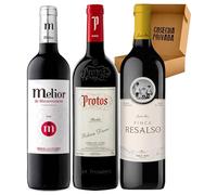 Pack Vinos Ribera del Duero - Envio 24h - Vinos Regalo -Finca Resalso, Melior de Matarromera, Protos Roble - Cosecha Privada (3 x Botella 75 cl, 1.02)