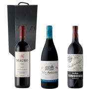 Pack Vinos Tintos Rioja | Viña Tondonia, Viña Ardanza y Mauro | Caja Regalo Gourmet x3 Botellas de Vino | Mejor Selección ENOVINOS