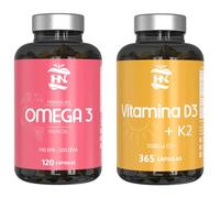 Pack Vitamina D3+K2 5000UI -365 Capsulas y Omega 3-700 EPA - 500DHA 120 Caps