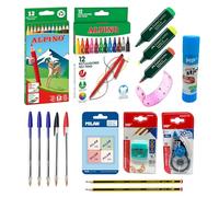 Pack Vuelta al Cole - Kit Material Escolar: Primaria, Secundaria y Universidad - Set Completo y Pack Ahorro - Mejores Marcas (Completo, 43)