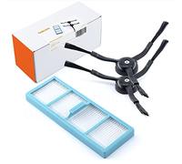Pack x1 Filtros HEPA + x2 Escobillas Laterales, depósito solidos, para Cecotec Conga 8090 Ultra 9090. Pack repuestos y accesorios para robot aspirador