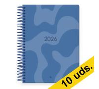 Pack x10: Agenda 2026 A5 espiral día vista azul