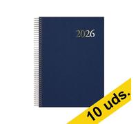 Pack x10: Agenda 2026 A5 espiral día vista azul oscuro