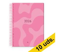 Pack x10: Agenda 2026 A5 espiral día vista rosa