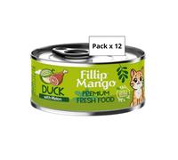 Pack x12 de pienso húmedo Fillip Mango para gatos de Pato y Melón 85gr/ud