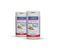 Pack x2 | Lamberts Aceite de Espino Amarillo, 1000mg, Rico en Ácidos Grasos Omega 7 y Antioxidantes | 30 Cápsulas | LAMBERTS