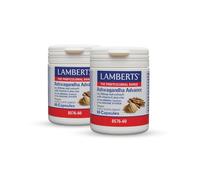 Pack x2 | Lamberts Ashwagandha, Cápsulas Vegetarianas con Extracto de Raíz, Vitamina C y Zinc, Para Sistema Inmunitario, 60 Cápsulas | LAMBERTS