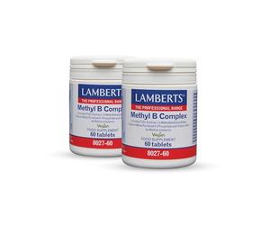 Pack x2 | Lamberts Methyl B Complex, Complejo B Avanzado, Vegetariano y Vegano, Con Metilfolato y P5P, Para Sistema Inmune y Función Psicológica | 60 Tabletas | LAMBERTS