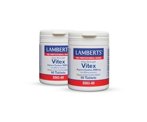 Pack x2 | Lamberts Vitex, Extracto de Sauzgatillo, 1000 mg, 200 mg de Extracto Estandarizado, con Flavonoides e Iridoides | 60 Cápsulas | LAMBERTS