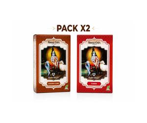 PACK X2 RADHE SHYAM Henna en Polvo Natural 100g Tinte Vegetal para Cabello | Color, Brillo, Volumen y Cuidado Capilar | 11 Tonos: Caoba, Caoba Luminoso, Súper Caoba Oscuro, Cobre Natural, Castaño