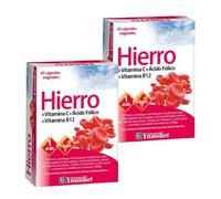 Pack x2 | Zentrum Hierro con Vitamina C, B12 y Ácido Fólico, Suplemento de Frutos del Bosque, 45 Cápsulas, Para Combatir Fatiga y Formar Glóbulos Rojos | YNSADIET